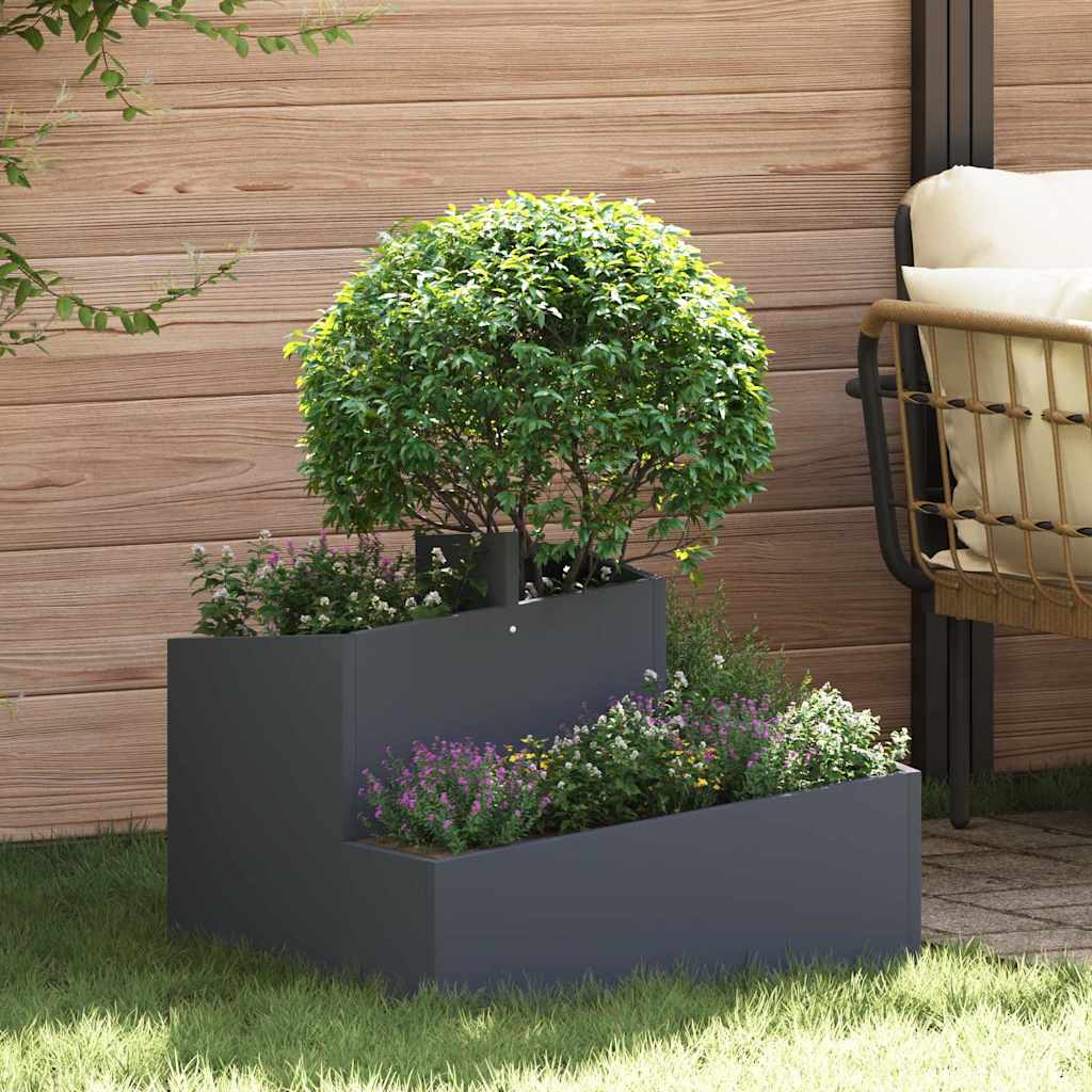 Hagepotte Antrasitt 60x60x50 cm – Stål