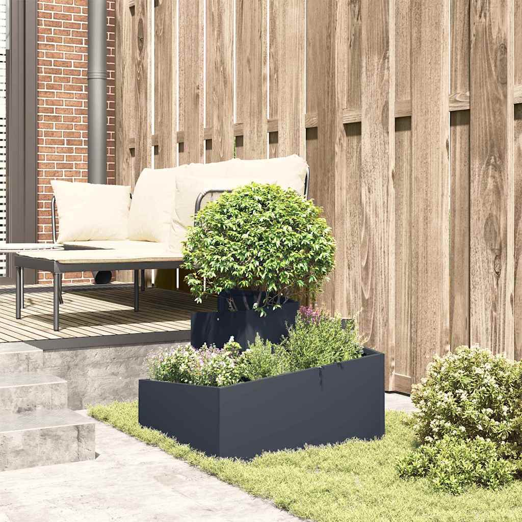 Hagepotte Antrasitt 60x60x50 cm – Stål