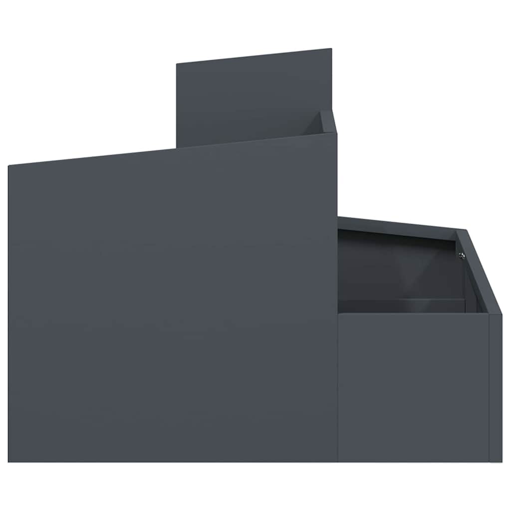 Hagepotte Antrasitt 60x60x50 cm – Stål