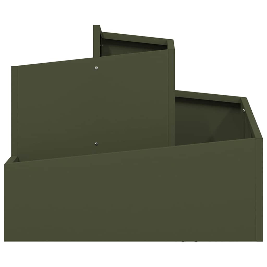 Hageplanter Olivengrønn 60x60x50 cm i Stål