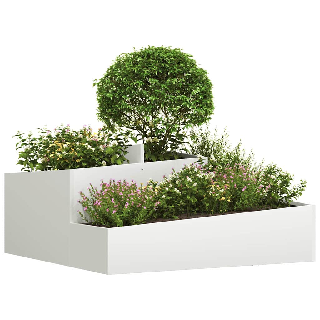 Hageplantekasse Hvit 100x100x50 cm Stål