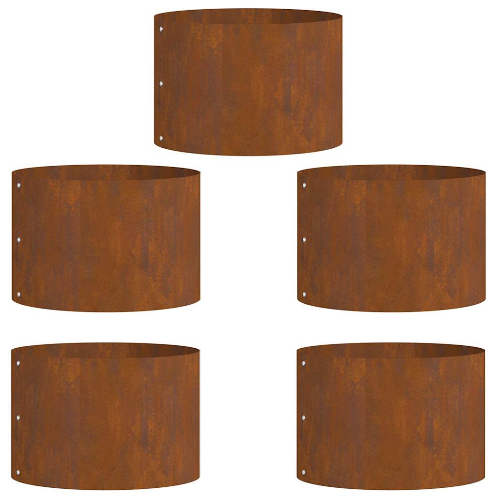 Hageplantere 5 stk 30x30x20 cm i Corten Stål