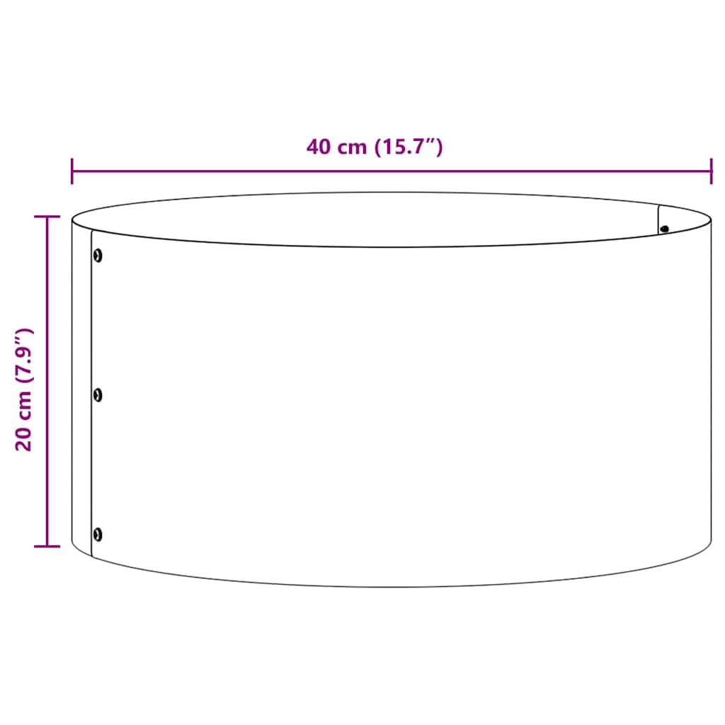 Hageblomsterpotte Antrasitt 40 x 40 x 20 cm Stål