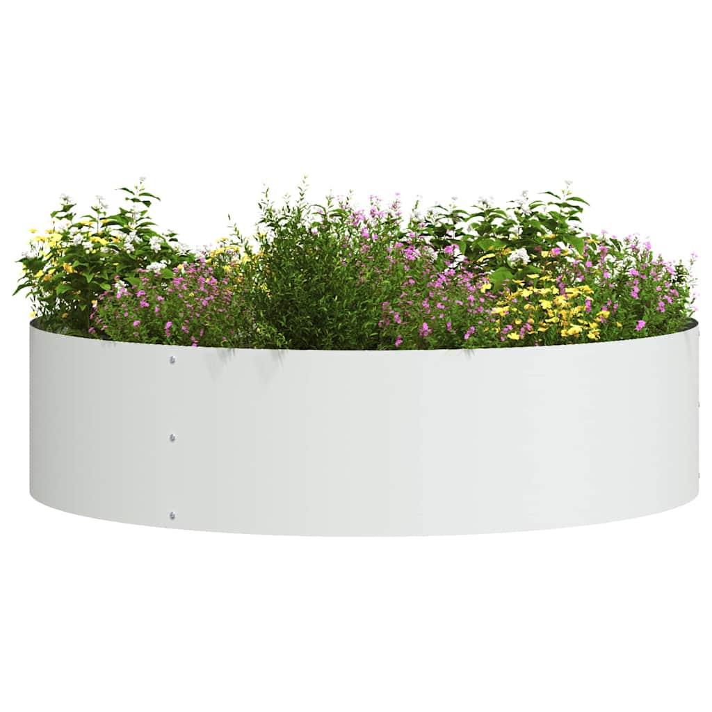 Hageblomsterkasser 5 stk Hvit 80x80x20 cm Stål