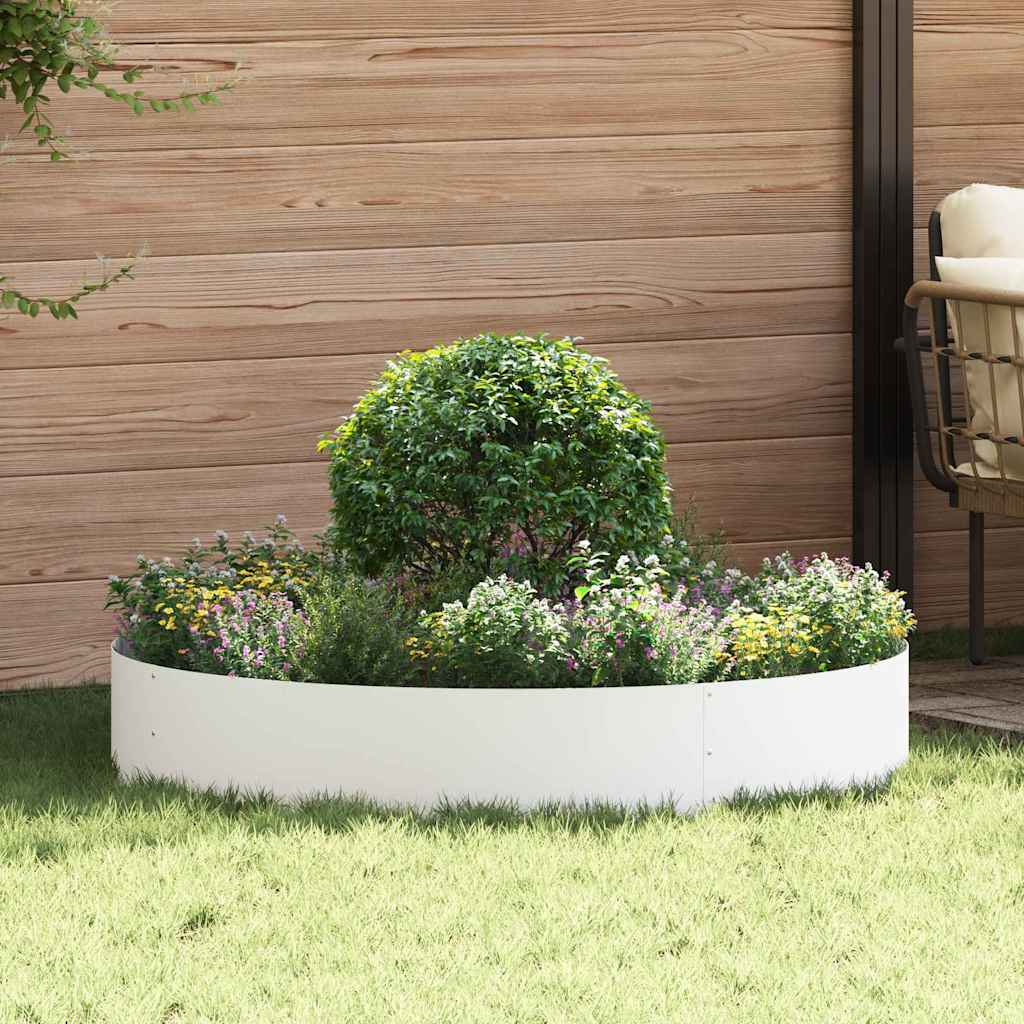 Hageplantere 5 stk Hvit 120x120x20 cm i Stål