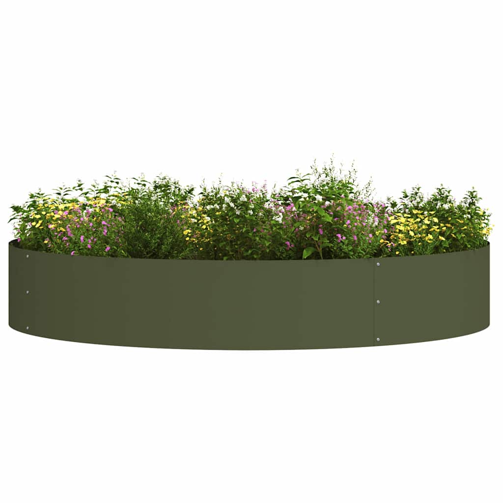 Hageplantekasser 5 stk Olivengrønn 120x120x20 cm i Stål