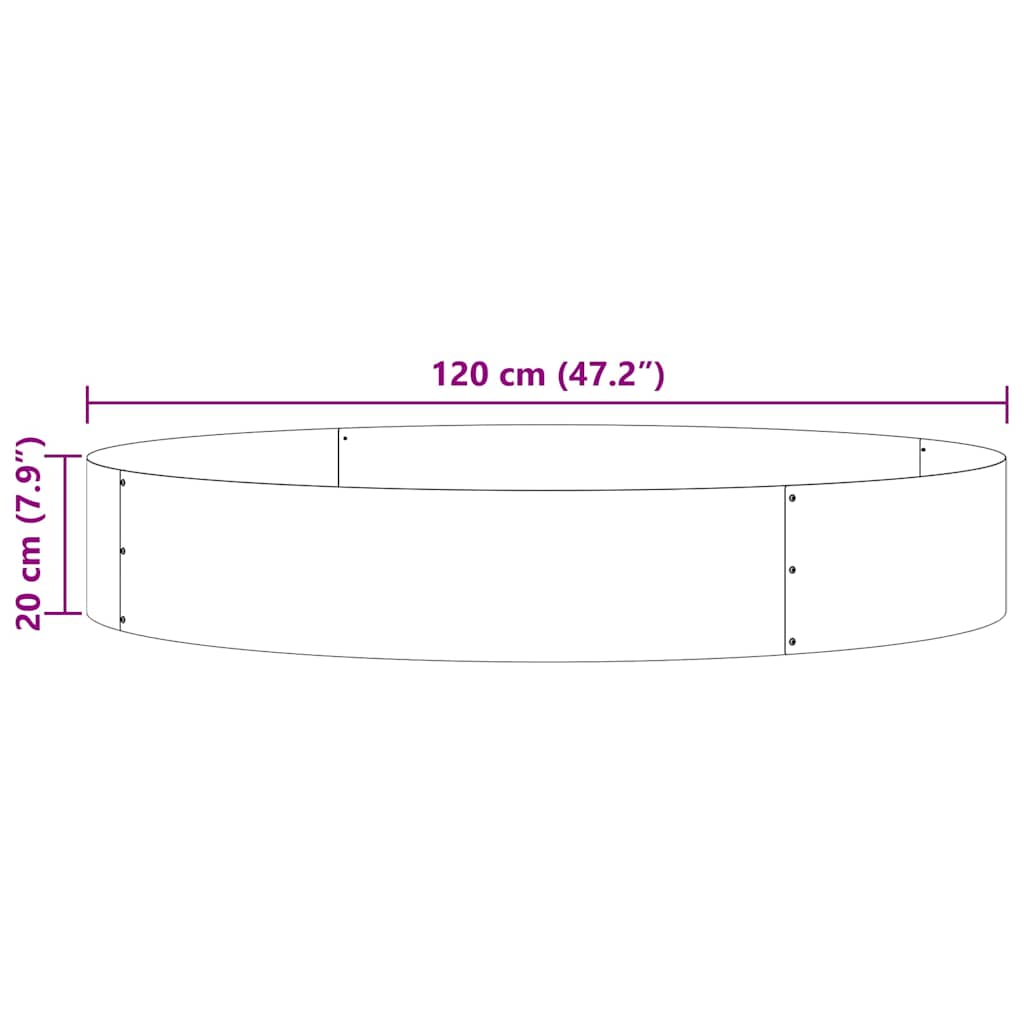 Hageplantere 5 stk 120x120x20 cm – Galvanisert Stål