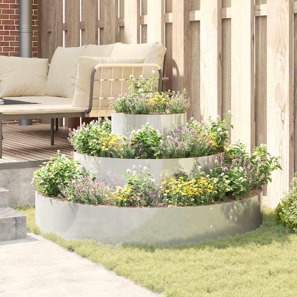 Hageblomsterkrukke Sett i Galvanisert Stål