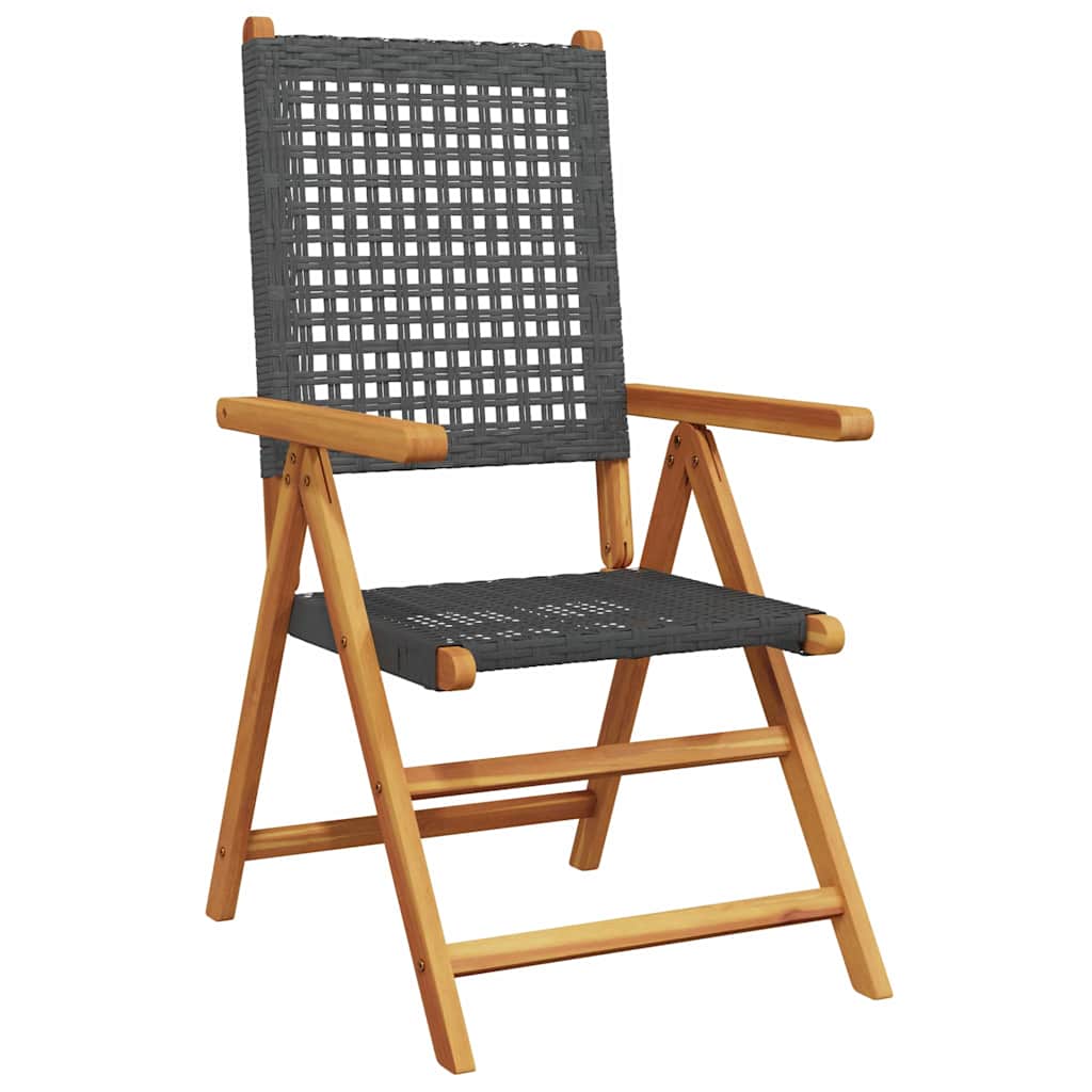 Hage Spisegruppe 5 pcs Svart Solid akasietre og poly rattan