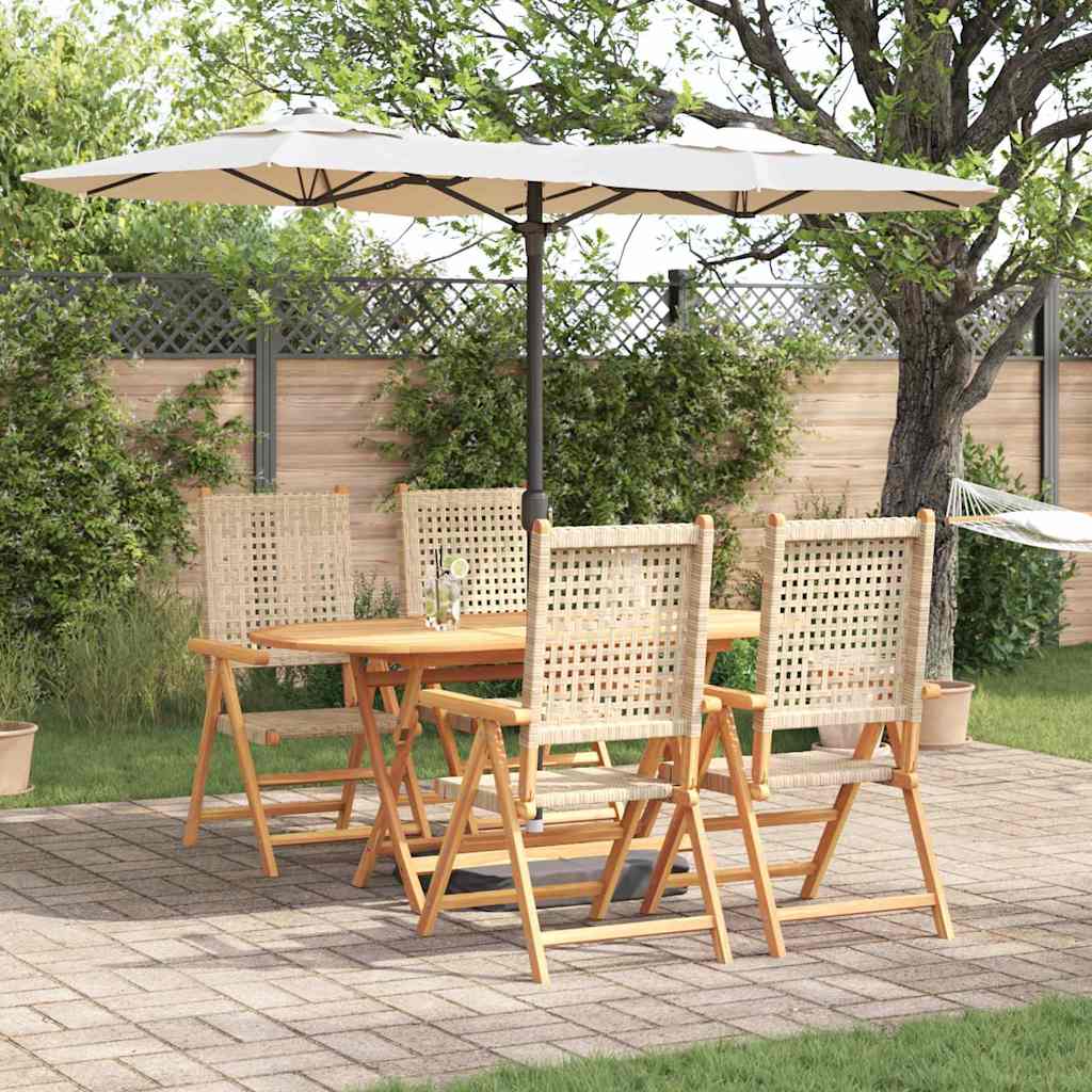 Hage Spisegruppe 5 pcs Beige Solid akasietre og poly rattan