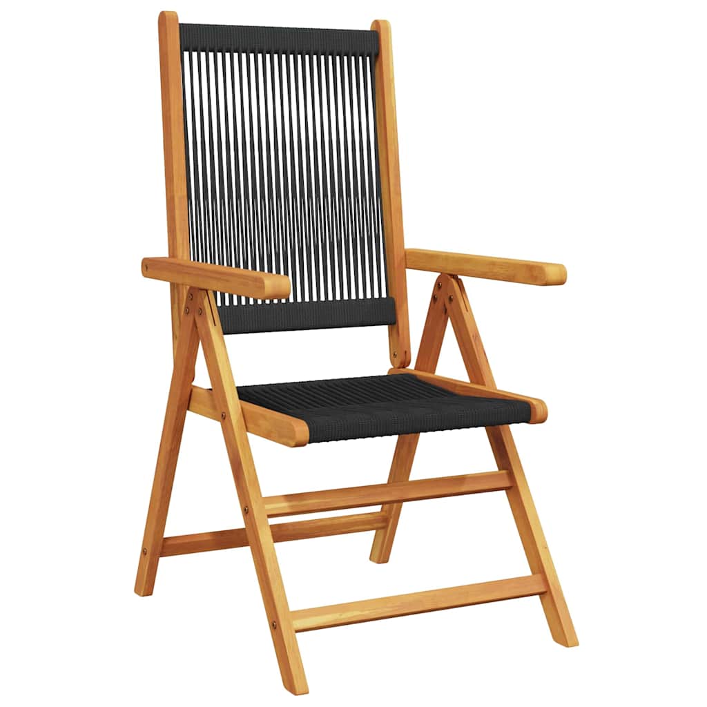 Hage Spisegruppe 7 pcs Svart Solid akasietre og poly rattan