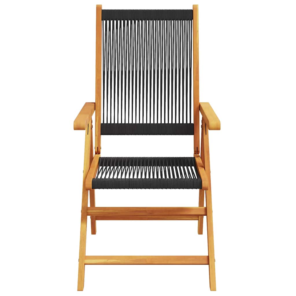 Hage Spisegruppe 7 pcs Svart Solid akasietre og poly rattan