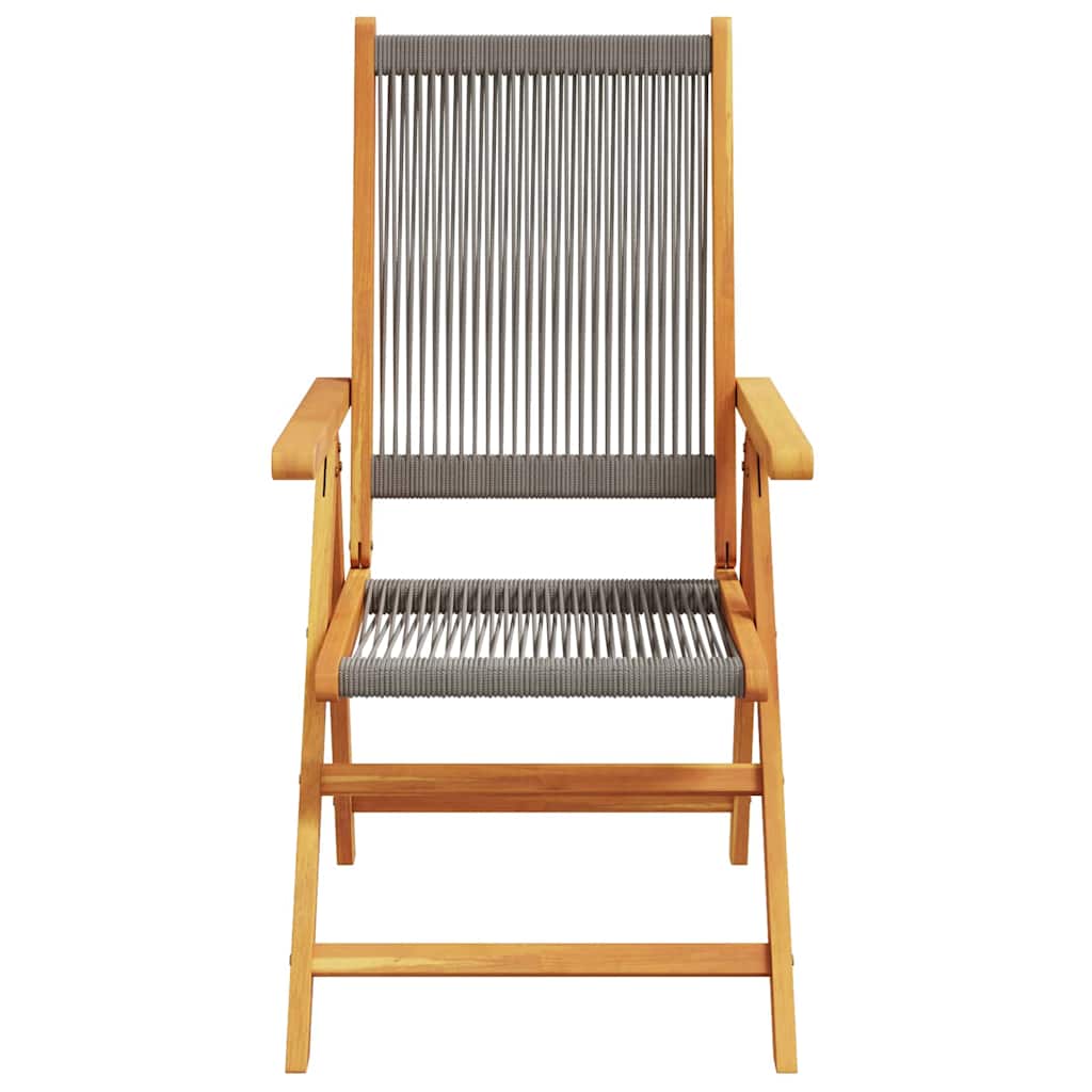Hage Spisegruppe 5 pcs Grå Solid akasietre og poly rattan