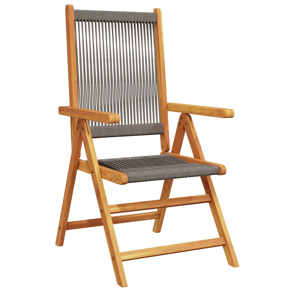 Hage Spisegruppe 7 pcs Grå Solid akasietre og poly rattan