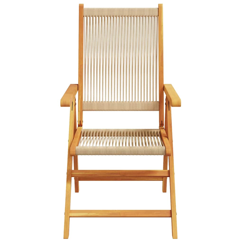 Hage Spisegruppe 7 pcs Beige Solid akasietre og poly rattan