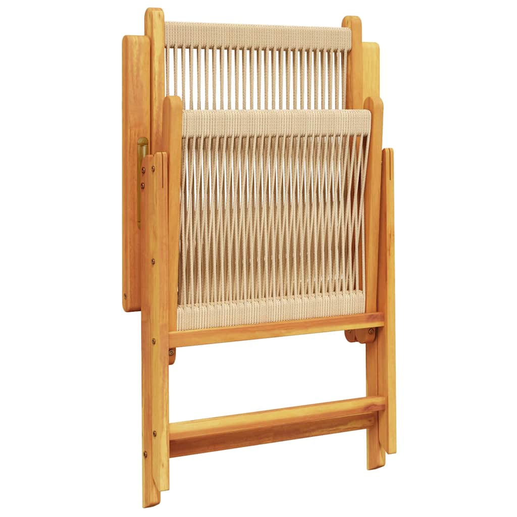 Hage Spisegruppe 7 pcs Beige Solid akasietre og poly rattan