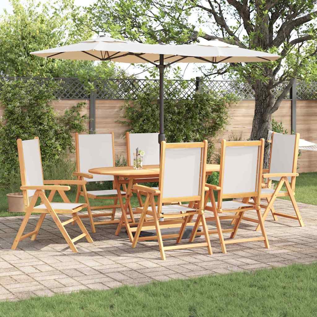 Hage Spisegruppe 7 pcs Kremhvit heltre akasie