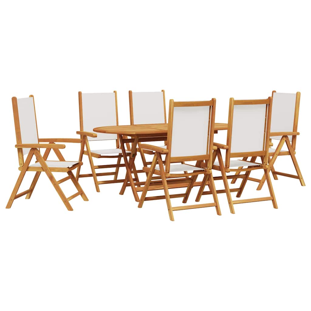 Hage Spisegruppe 7 pcs Kremhvit heltre akasie
