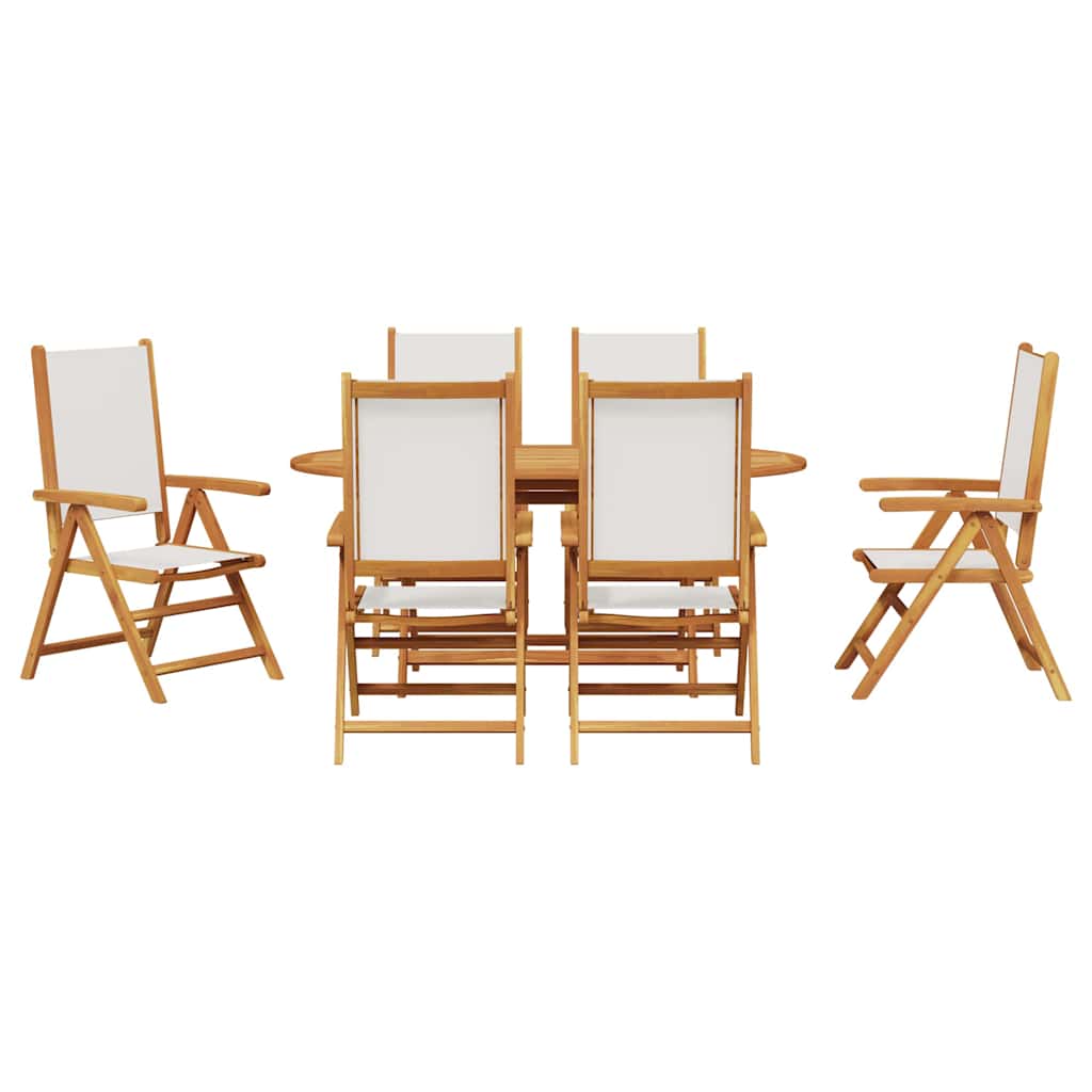 Hage Spisegruppe 7 pcs Kremhvit heltre akasie