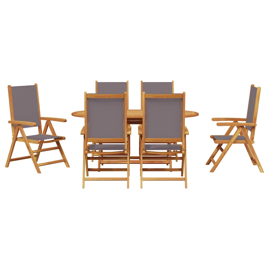 Hage Spisegruppe 7 pcs Antrasitt heltre akasie