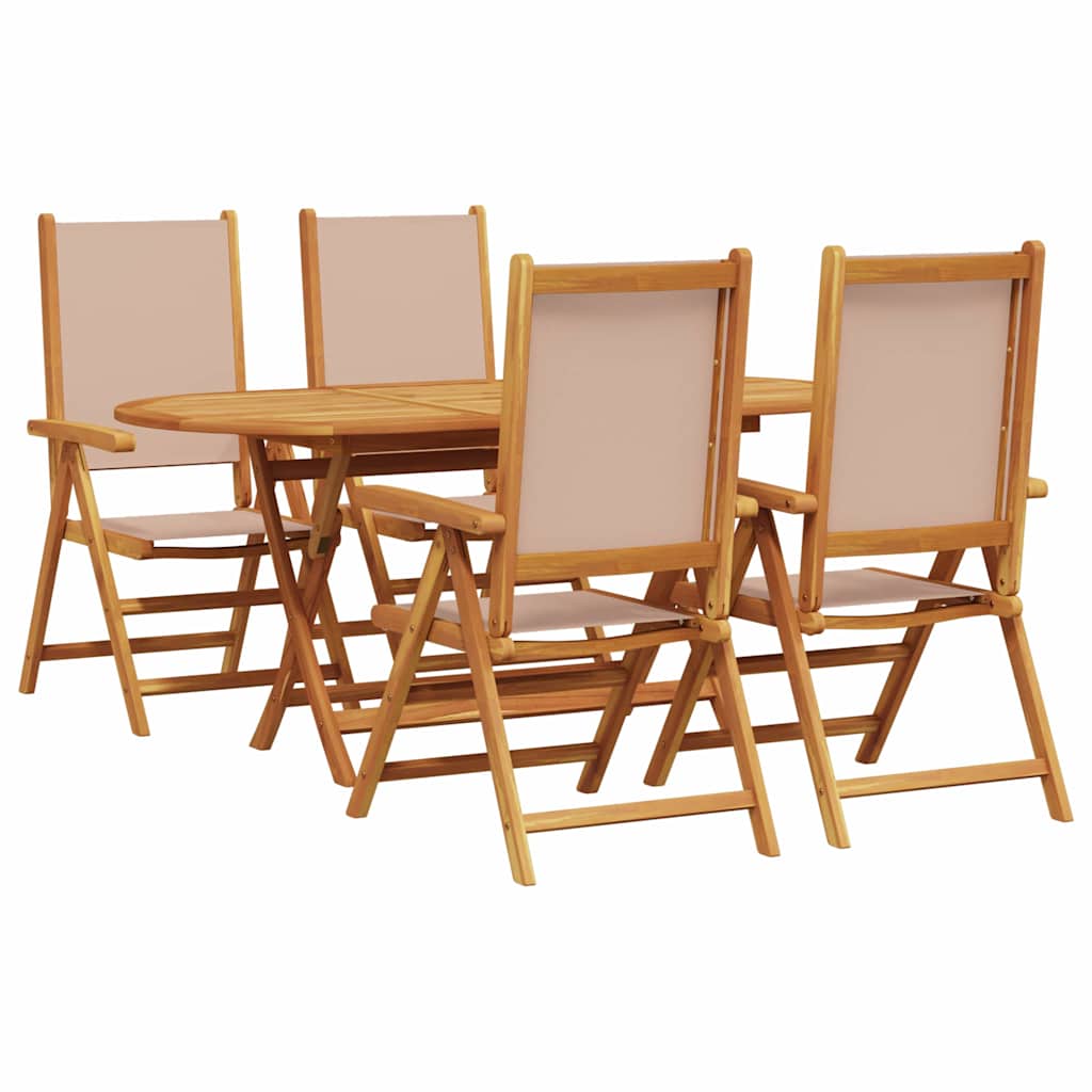 Hage Spisegruppe 5 pcs Gråbrun heltre akasie