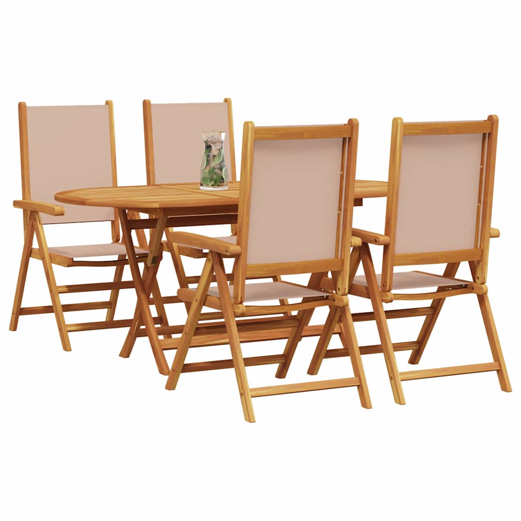 Hage Spisegruppe 5 pcs Gråbrun heltre akasie