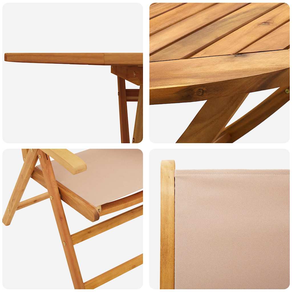 Hage Spisegruppe 7 pcs Gråbrun heltre akasie