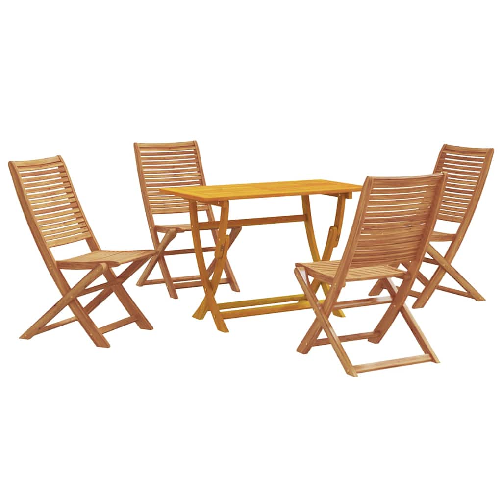 Hage Spisegruppe med pute Folding 5 pcs Brun heltre akasie