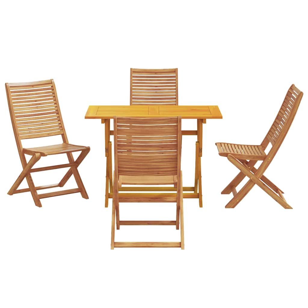 Hage Spisegruppe med pute Folding 5 pcs Brun heltre akasie