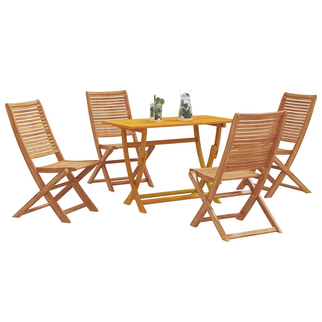 Hage Spisegruppe med pute Folding 5 pcs Brun heltre akasie