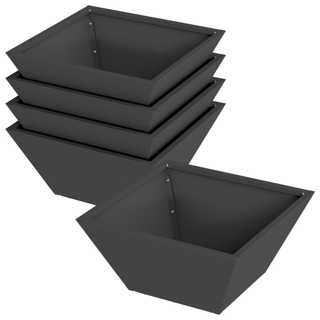 Hagebolle Plante 5 pcs Svart 35 x 35 x 15 cm Stål