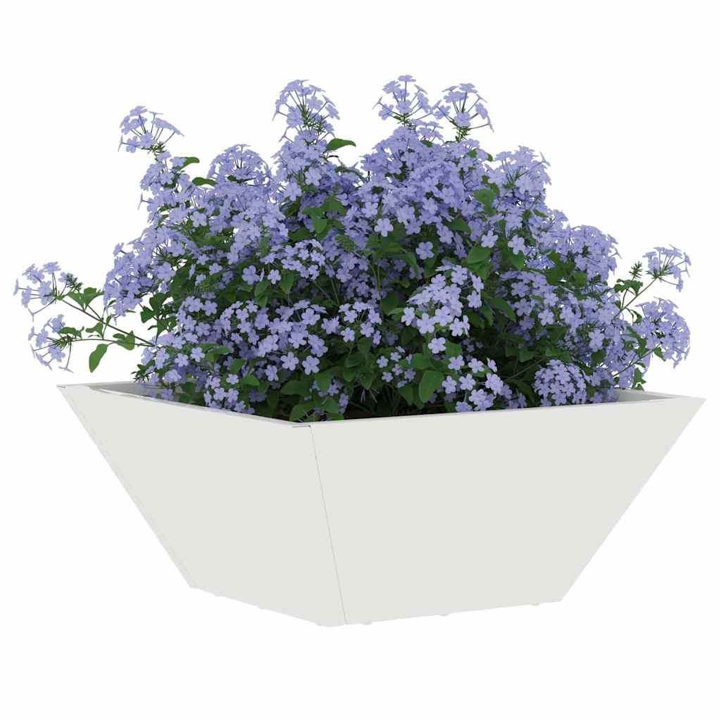 Hagebolle Blomsterkasser 5 stk Hvit, 35 x 35 x 15 cm, Stål.
