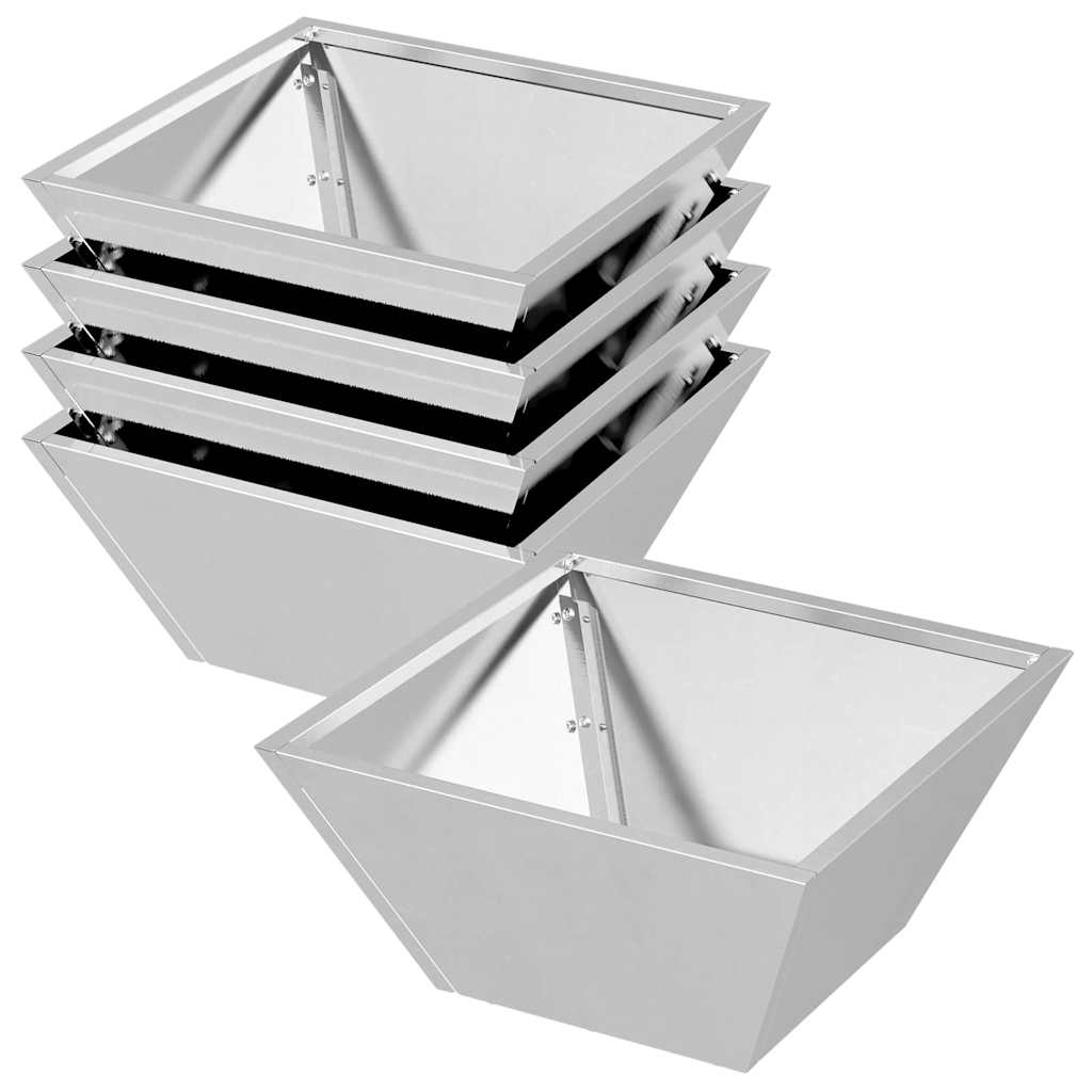 Hagebolle Planter 5 stk 35x35x15 cm Rustfritt Stål