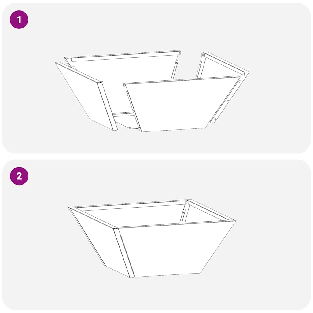 Hagebolle Plantekasser, 5 stk, 35x35x15 cm, Galvanisert Stål