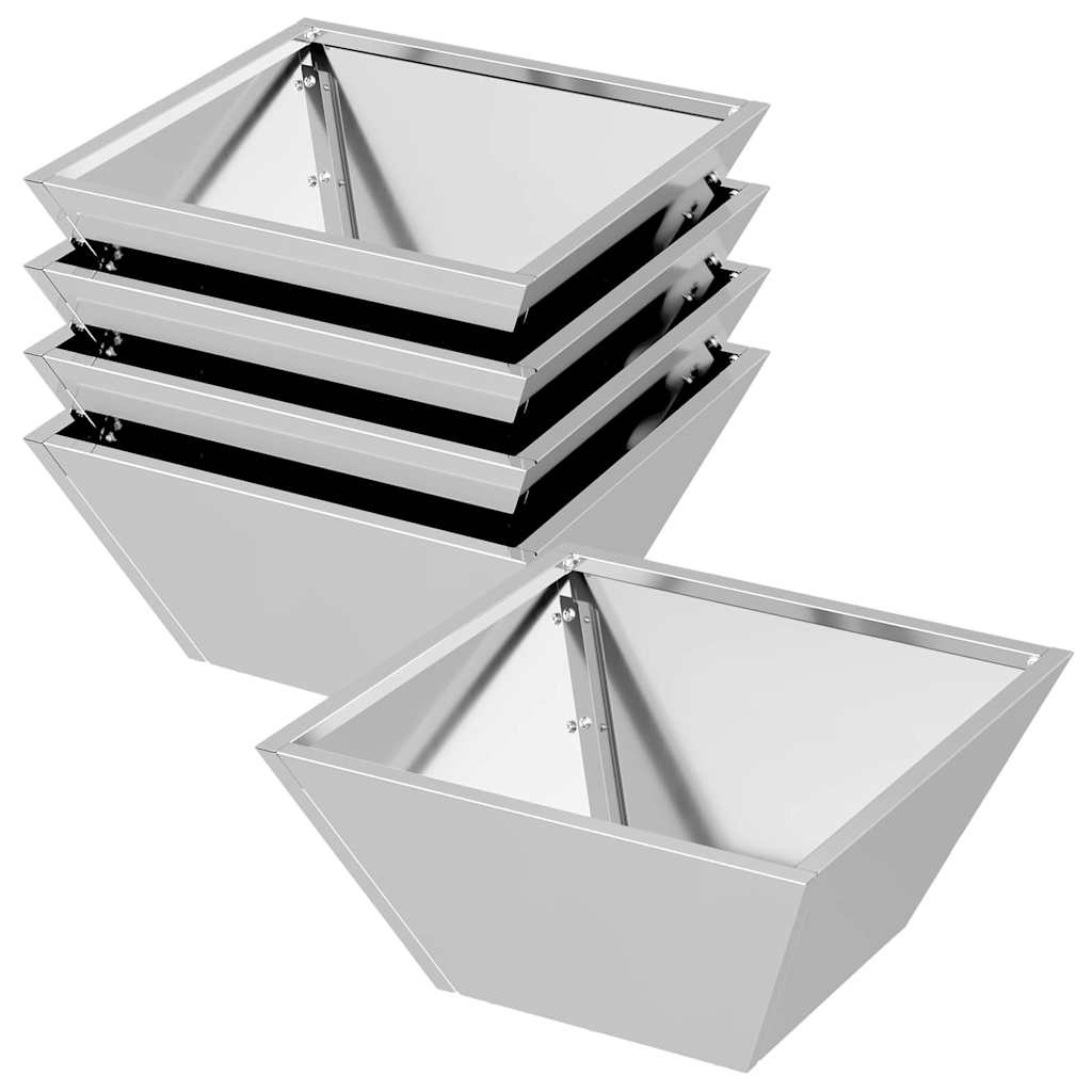 Hagebolle Plantekasser, 5 stk, 35x35x15 cm, Galvanisert Stål