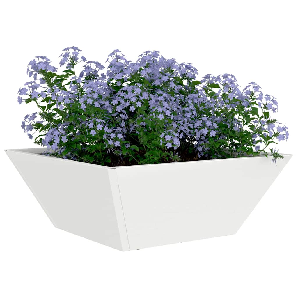 Hagebolle blomsterpotte hvit 40x40x15 cm i stål