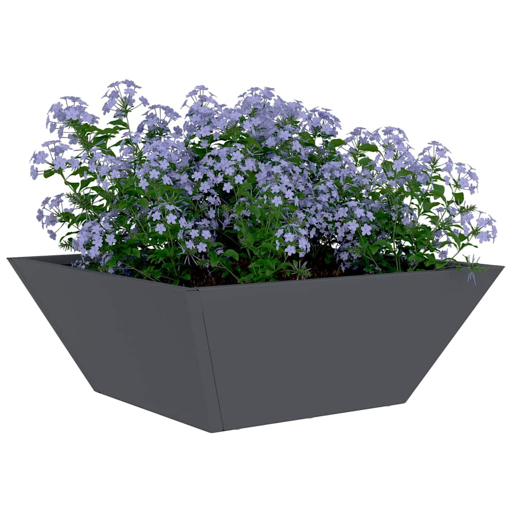 Hagebolle Blomsterkasser 5 stk Antrasitt 40x40x15 cm Stål