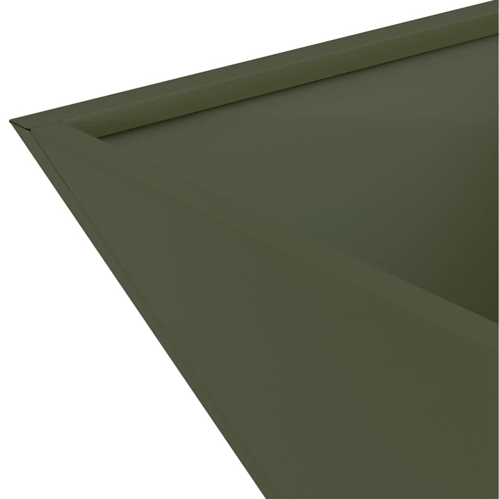hagebolle plantekasser, 5 stk olivengrønn 40x40x15 cm i stål.