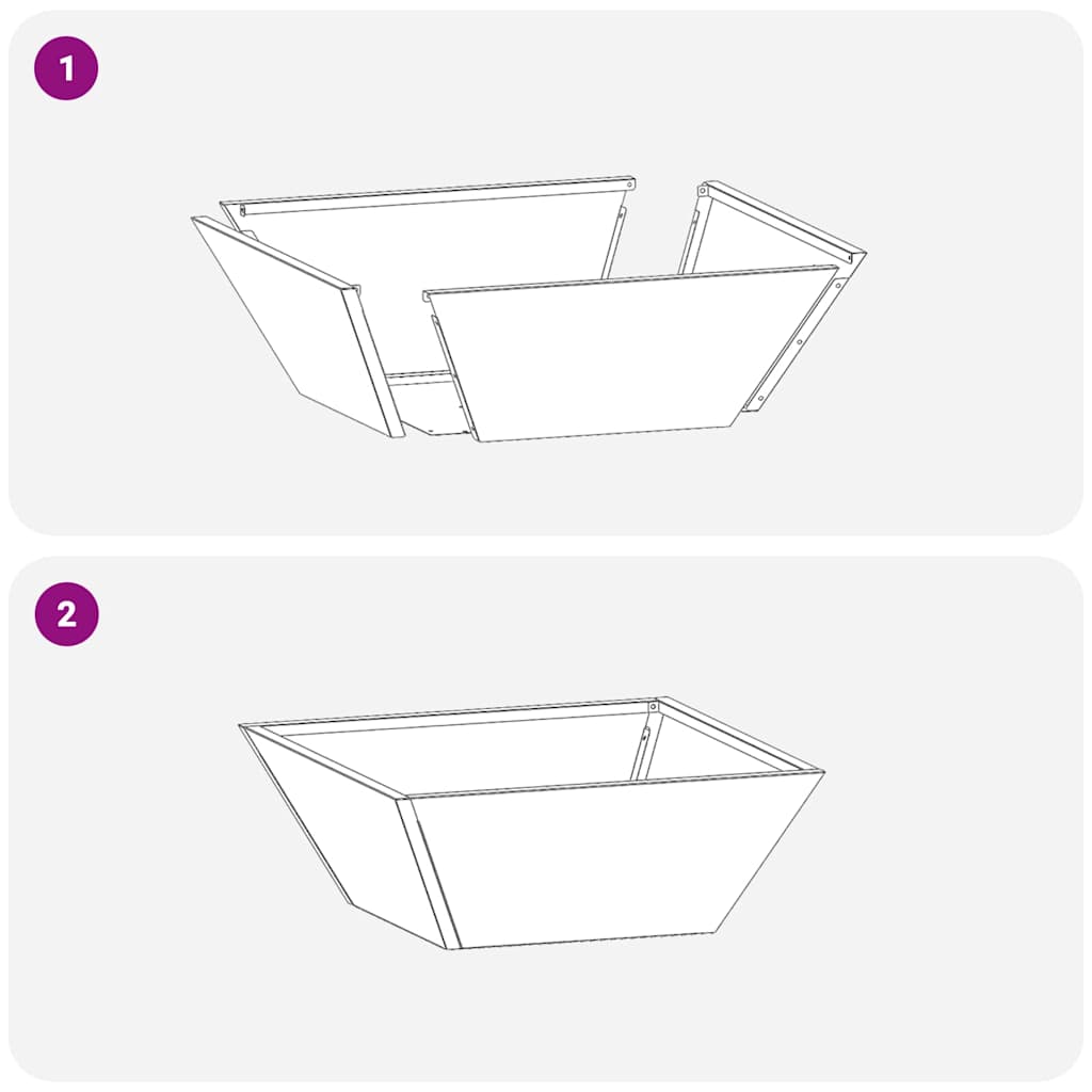 Plantekasser - 5 stk, 40x40x15 cm, Rustfritt Stål