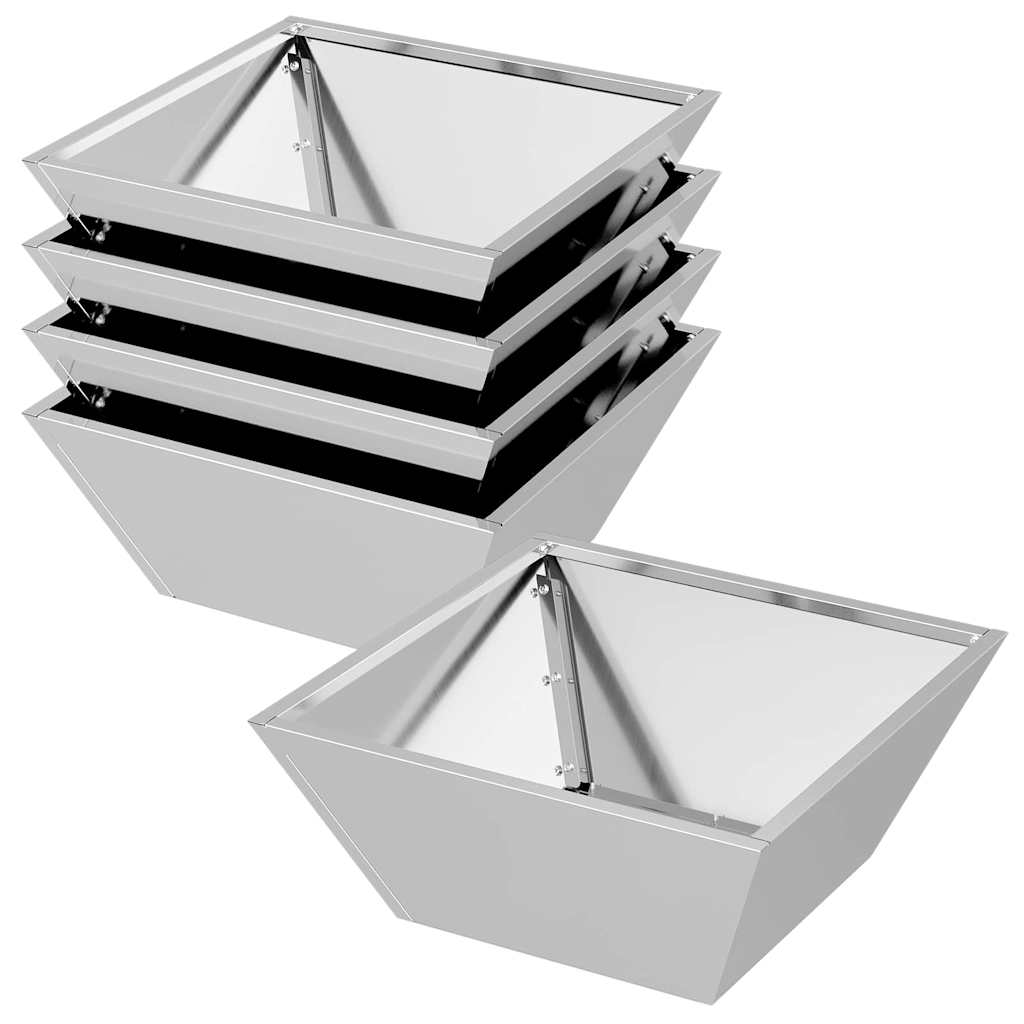 Hagebolle Planter - 5 stk, 40x40x15 cm, Galvanisert Stål
