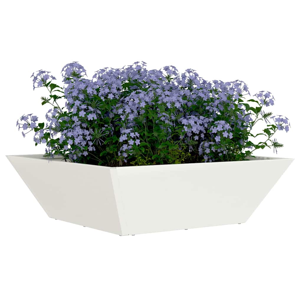 Hagebolle Plantekasse Hvit 50x50x15 cm i Stål.