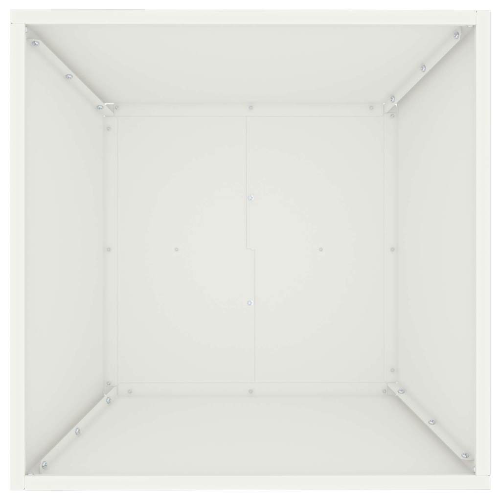 Hagebolle Plantekasse Hvit 50x50x15 cm i Stål.