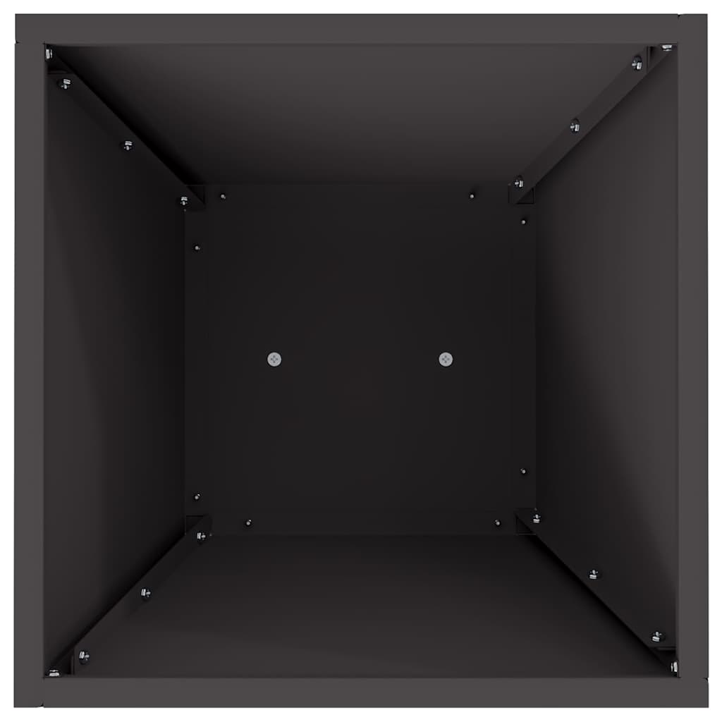 Hage Søjle Plantekrukke med Bolle, Svart, 35x35x73 cm, Stål.