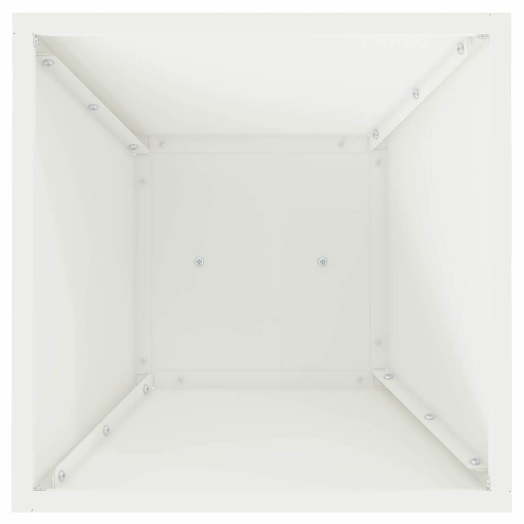 Hagepilar Plantekasse med Skål, Hvit, 35x35x73 cm, Stål
