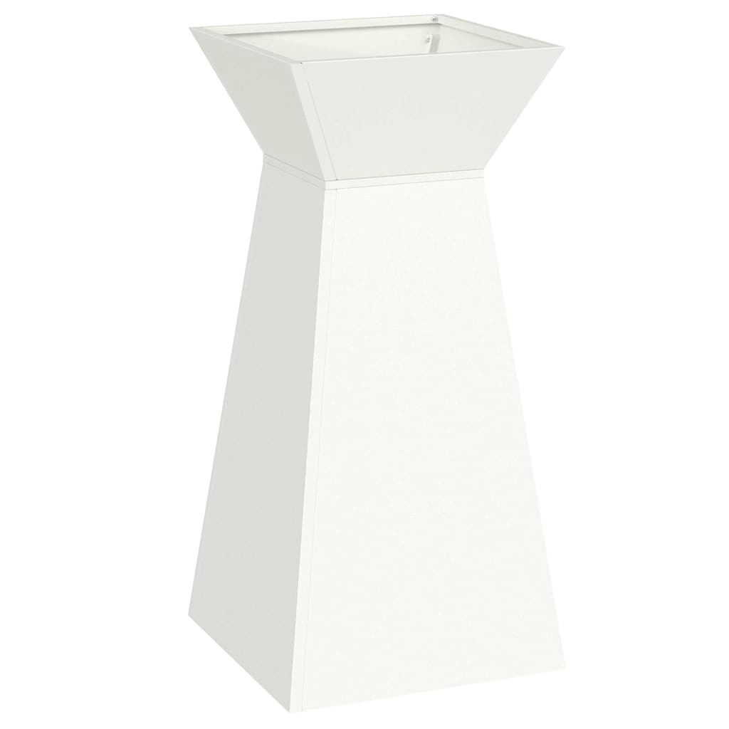 Hagepilleplantere 2 stk med bolle, hvit, 35x35x73 cm, stål