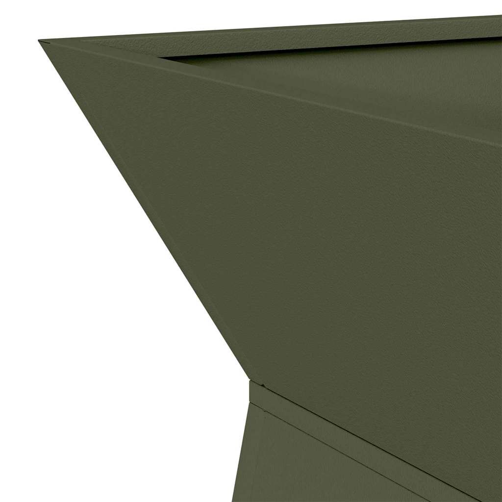 Hagepilleplanter med bolle, olivengrønn, 35x35x73 cm, stål