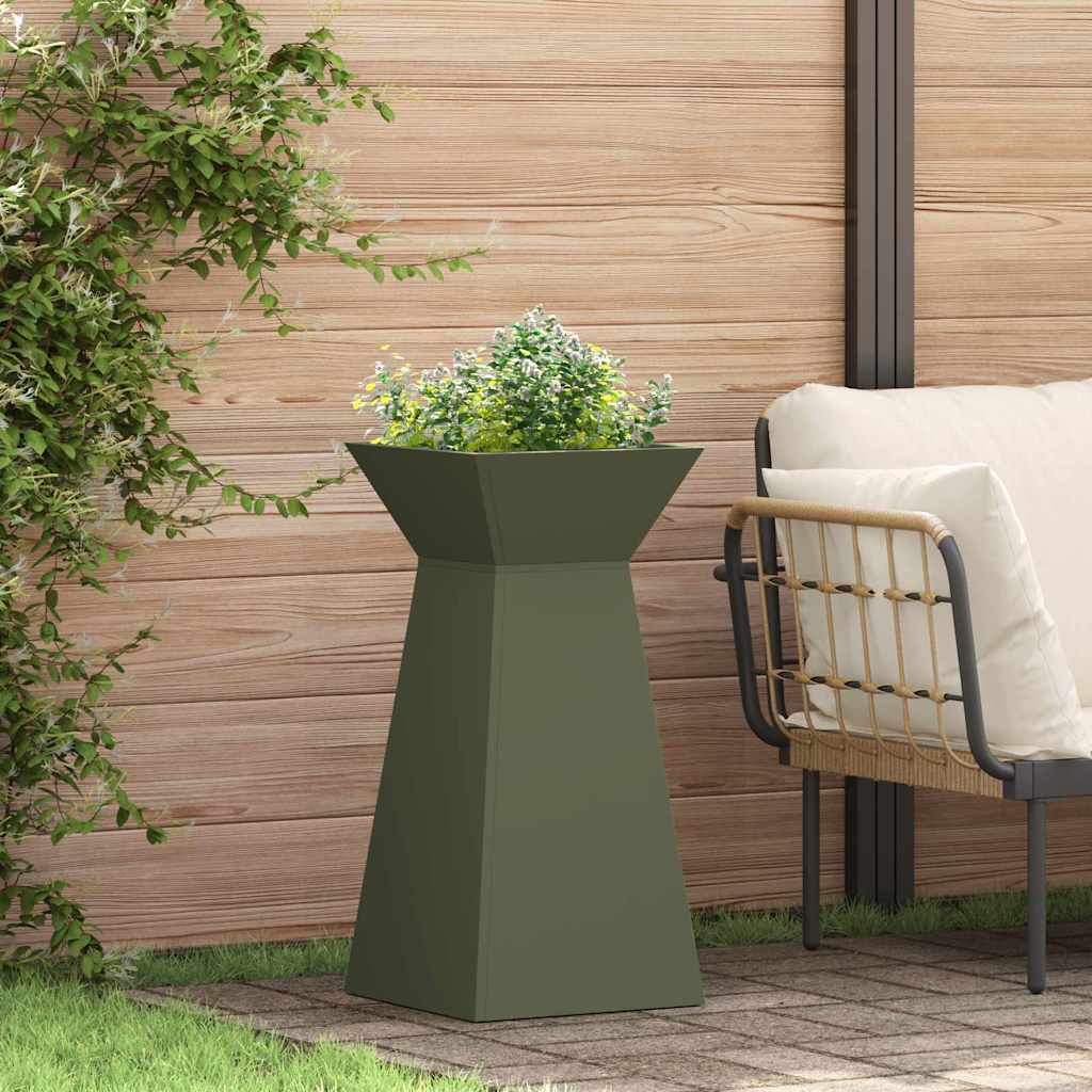 Hagepilleplanter med bolle, olivengrønn, 35x35x73 cm, stål