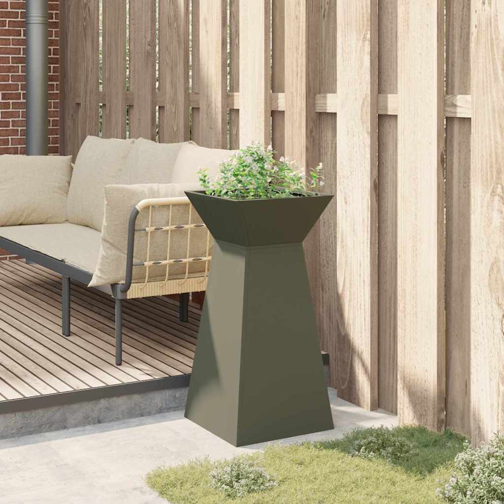Hagepilleplanter med bolle, olivengrønn, 35x35x73 cm, stål