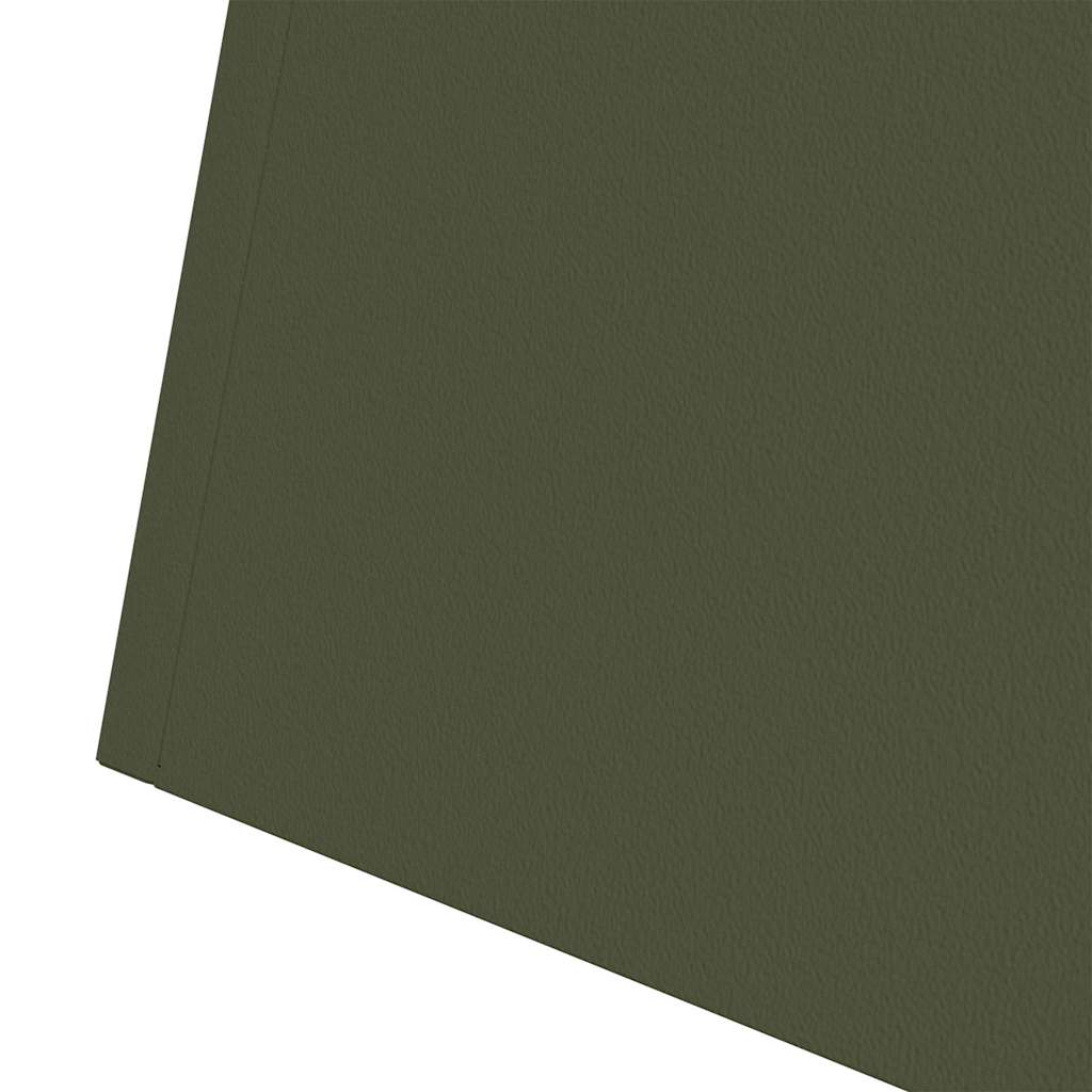 Hagepilar Plantepotter 2 stk med Bolle i Olivengrønn, 35x35x73 cm, Stål.