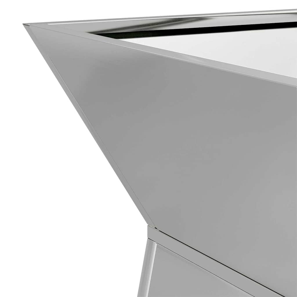 Hagepilar Planteholder med Bolle 35x35x73 cm i Galvanisert Stål